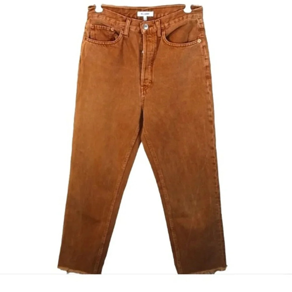 Re/Done 70s Ultra High Rise Stove Pipe Jeans in Washed Terracotta size 29 - Picture 13 of 13